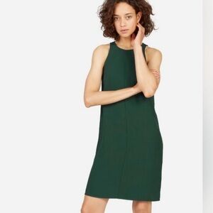 Everlane Go Weave Hi Neck Green Mini Dress
